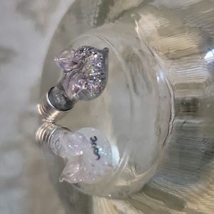 Pink wing heart glitter/rice pendant/dowsing